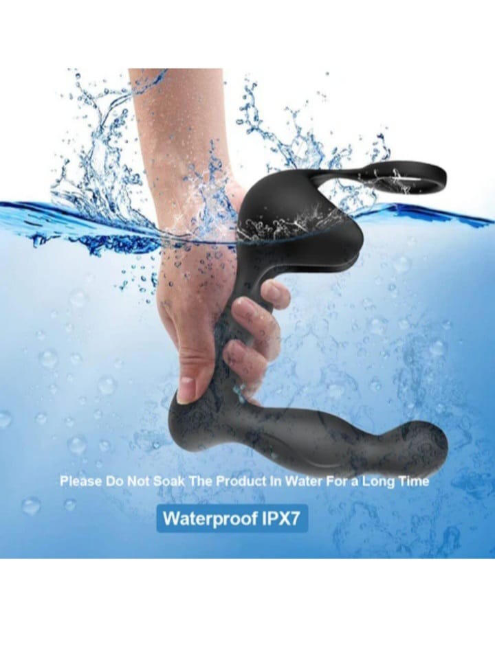 Rechargeable Remote Control Anal Vibrator with Cock Ring Japanese Sex Toy